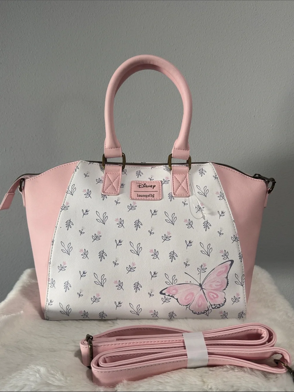 Rare!! Loungefly Disney The Aristocats Marie Floral Butterfly Satchel Bag Pink